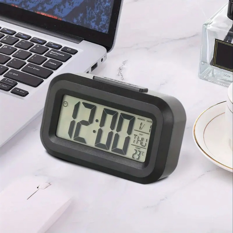 M78 Digital LED Clock | Temperature Sensor | Night Light Sensor | Black