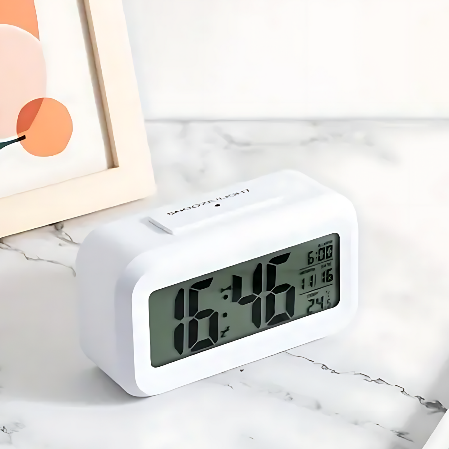 M78 Digital LED Clock | Temperature Sensor | Night Light Sensor | White