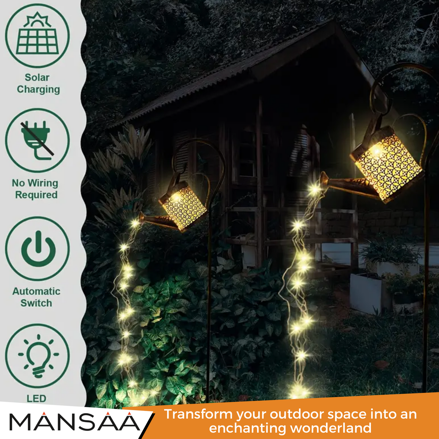 M72 Solar Watering Can LED Lights